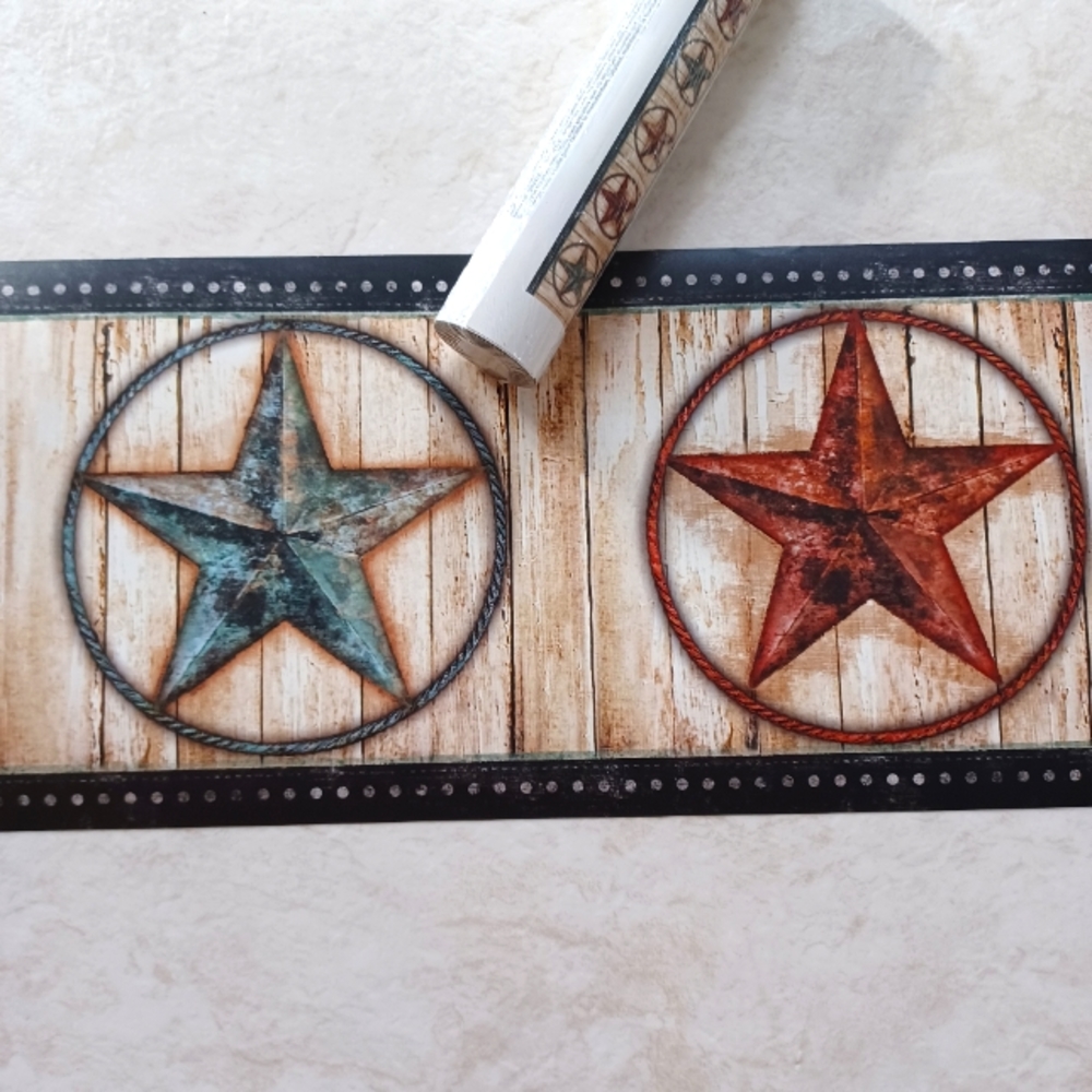 Wallpaper Border Weathered Barn Star